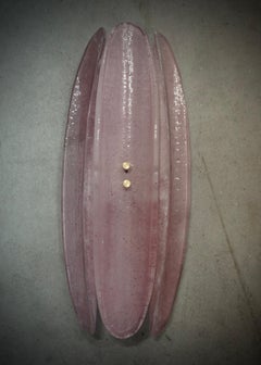 Murano "Scavo" Glass Pink Color Italian Wall Light and Sconces, 2000