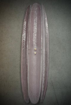 Murano "Scavo" Glass Pink Color Italian Wall Light and Sconces, 2000