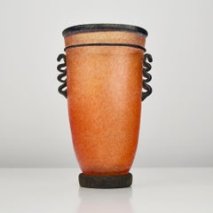 Jarrón Scavo de Murano de Gambaro & Poggi 1960s Vidrio artístico italiano de Studio A