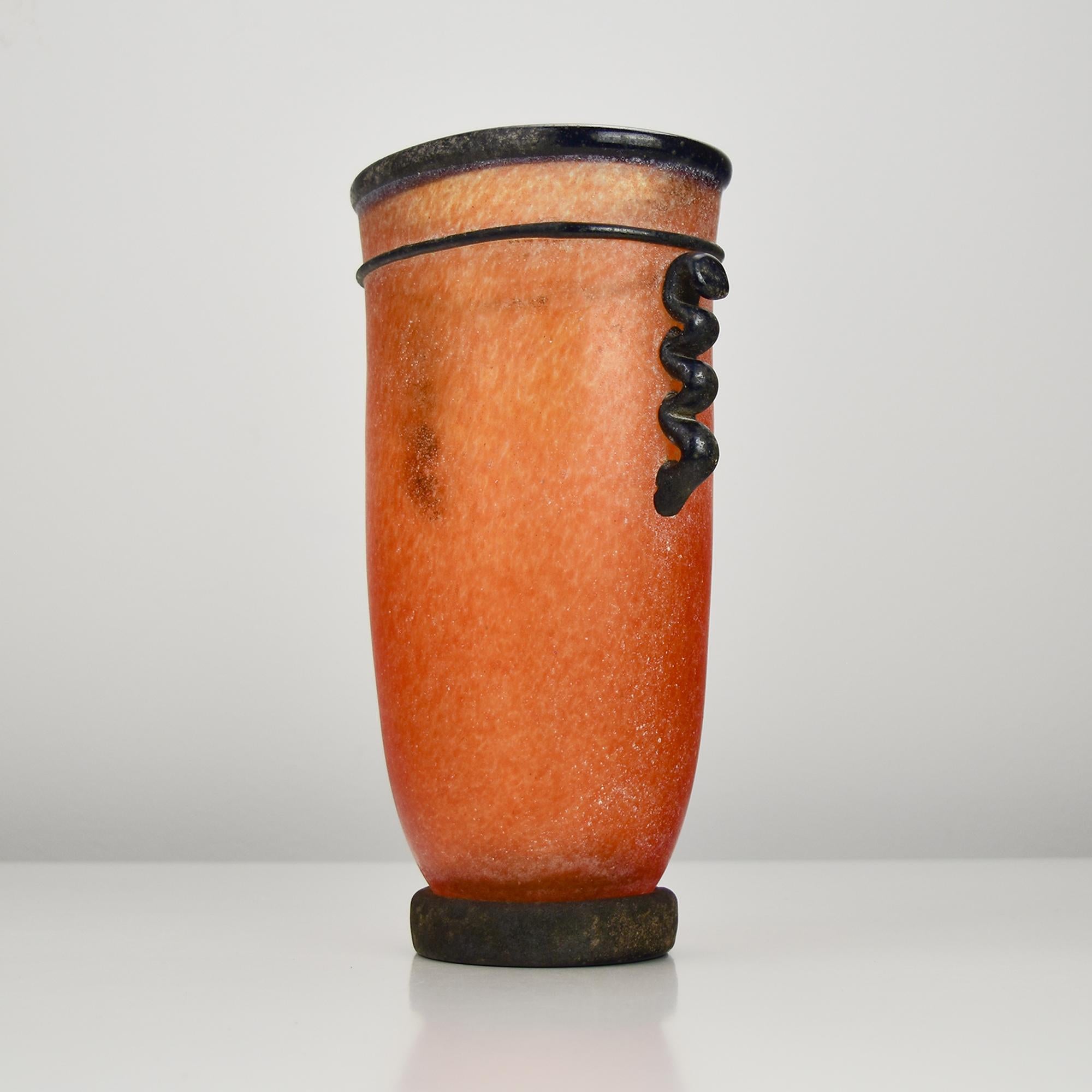 Mid-Century moderno Vaso Scavo di Murano di Gambaro & Poggi 1960s Studio Art Glass italiano in vendita