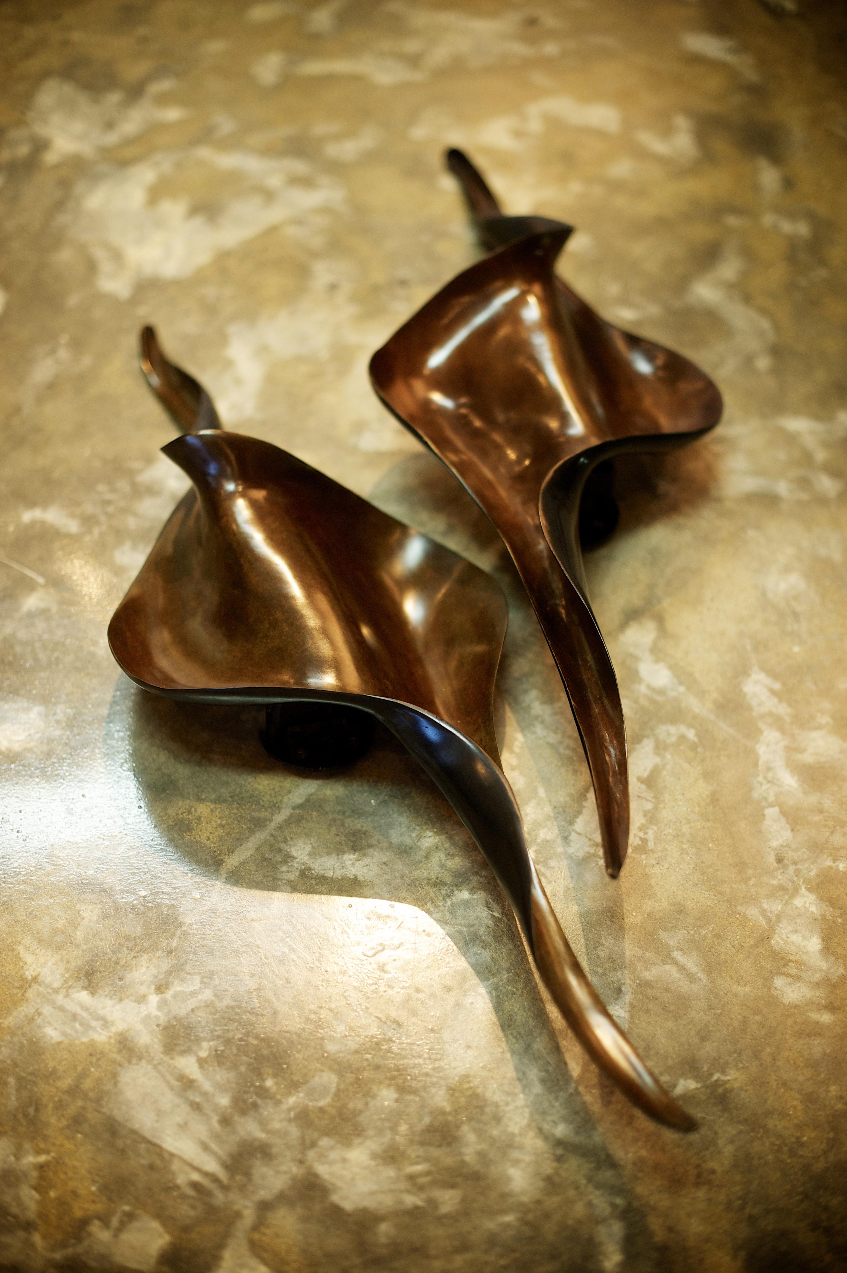 Modern Pair of Bronze Murano Sconces by Elan Atelier (IN STOCK)