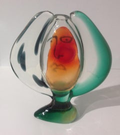 Murano Sculptural Abstract Vase by Mario Badioli