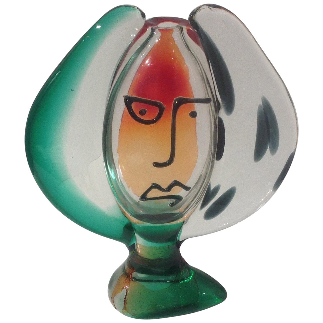Murano Sculptural Abstract Vase by Mario Badioli For Sale
