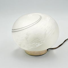 Murano Sculptural Glass Table Lamp with Spiral Acid Etched Decor, Italy 1980s