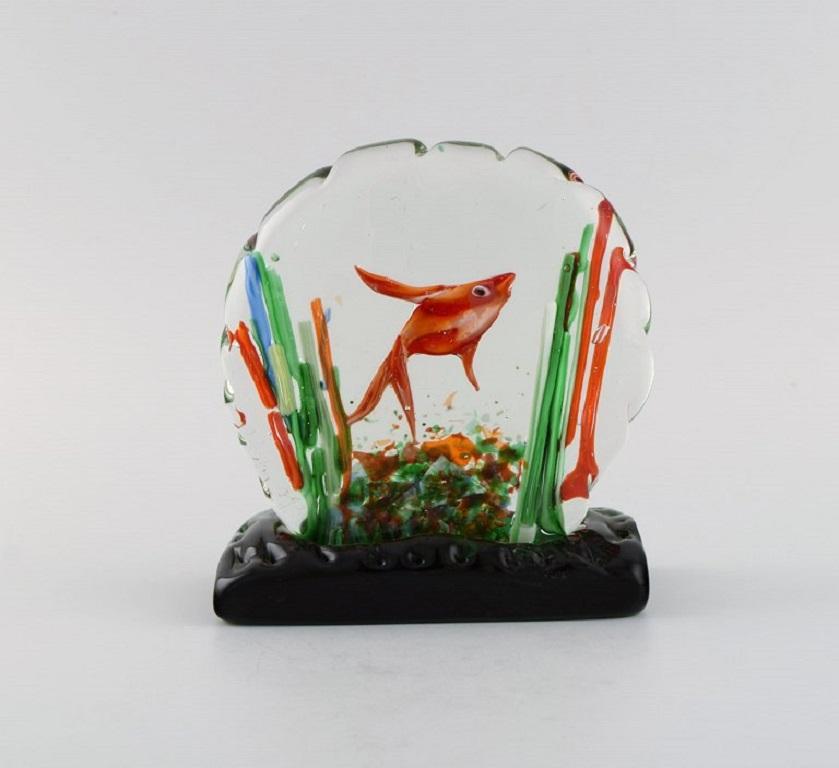 Murano Sculpture in Mouth Blown Art Glass, Aquarium, Italian Design, 1960s / 70s In Excellent Condition For Sale In Copenhagen, DK