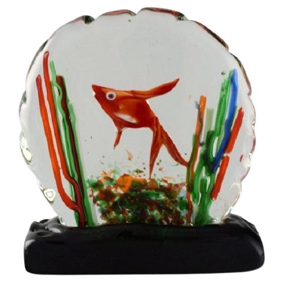 Murano-Skulptur aus mundgeblasenem Kunstglas, Aquarium, italienisches Design, 1960er/70er Jahre