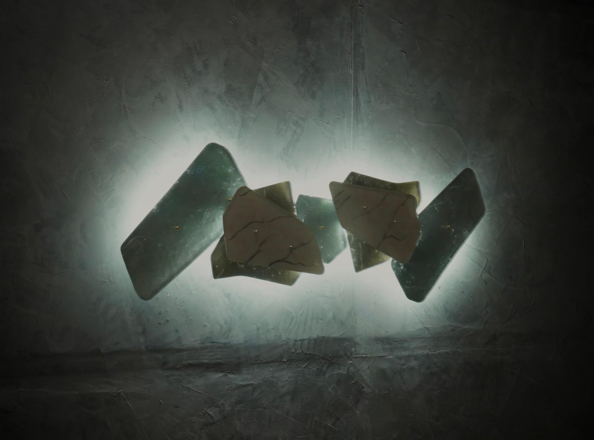 Mid-Century Modern Murano Sculpture / Installation Art Glass Wall Light and Sconces, 2020 For Sale