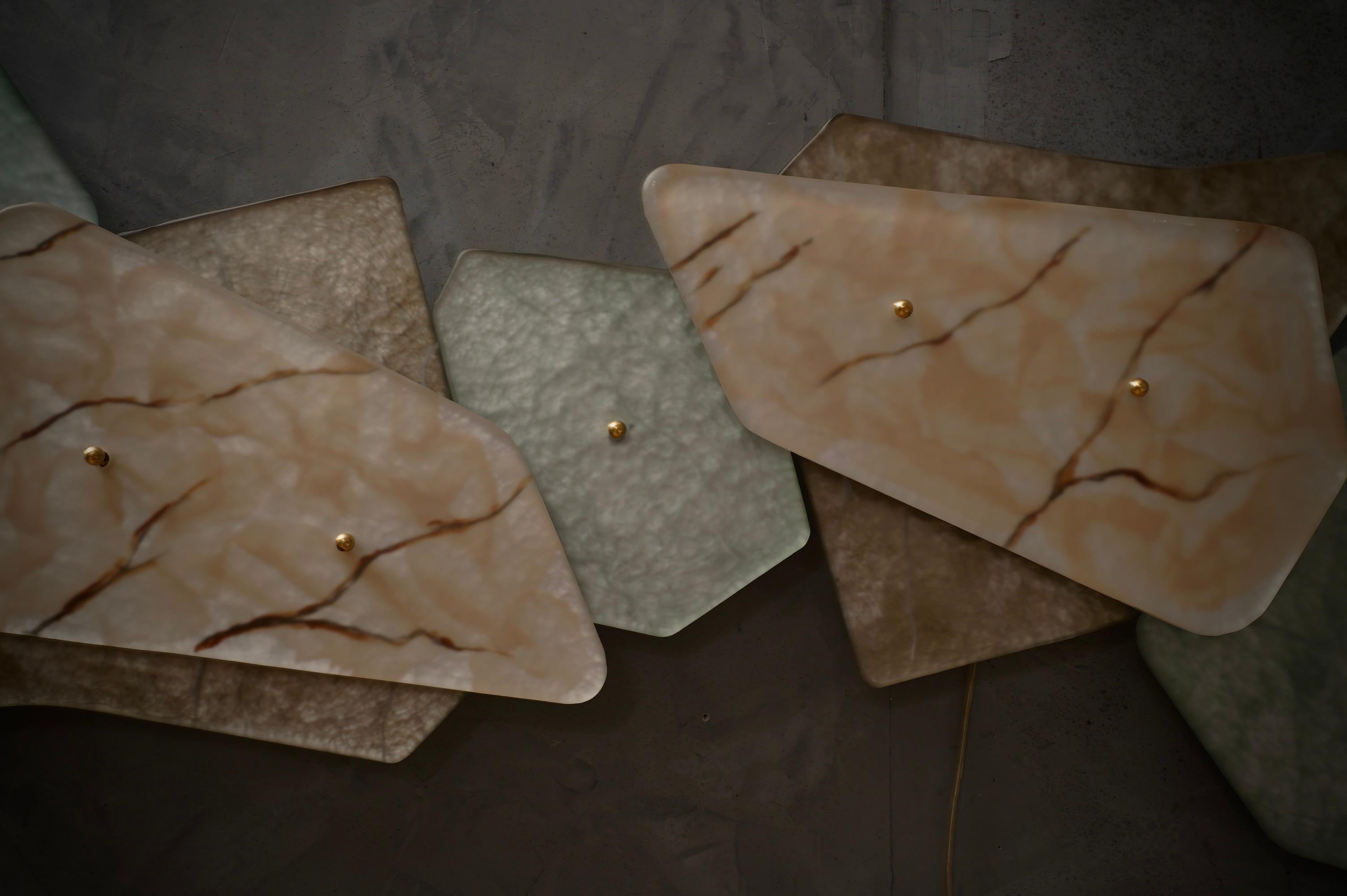 Italian Murano Sculpture / Installation Art Glass Wall Light and Sconces, 2020 For Sale