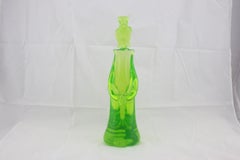 Mid-Century Modern Italian Geisha Sculpture in Green Murano Glass, 1960s