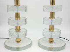 Murano Seeded Glass Stacked Discs