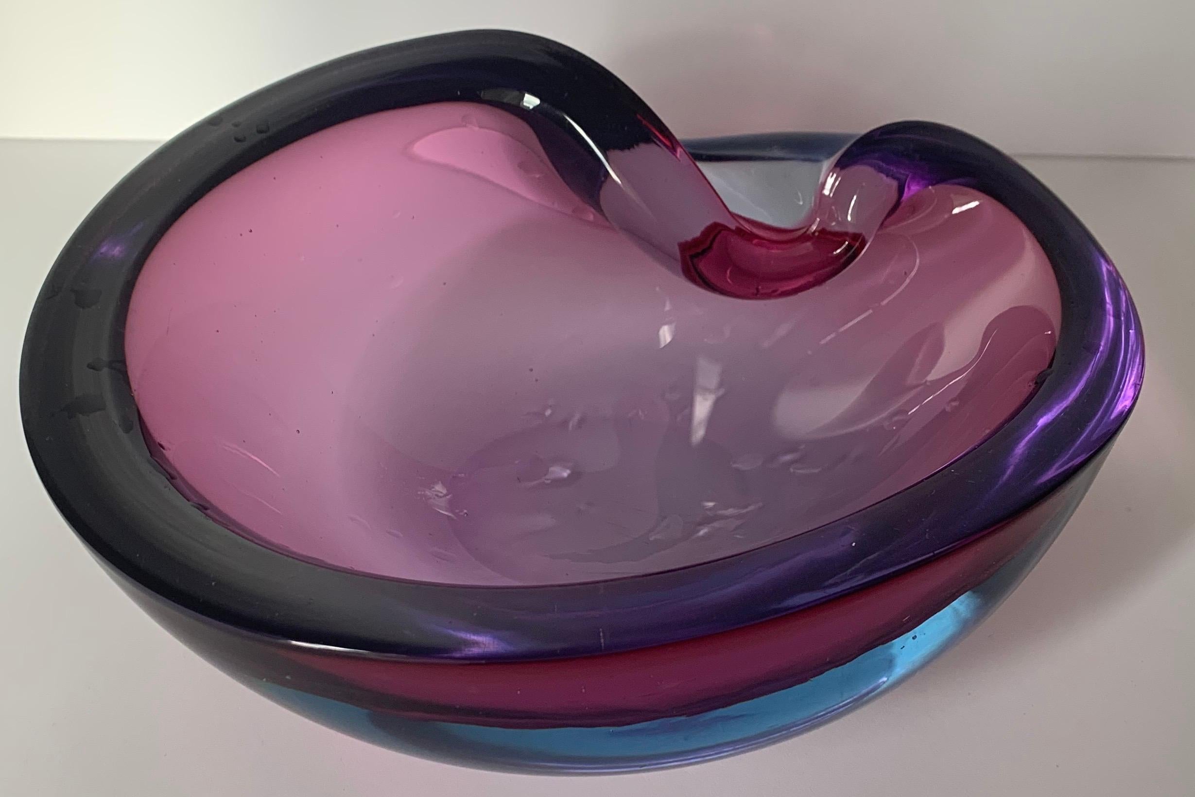 purple glass ashtray