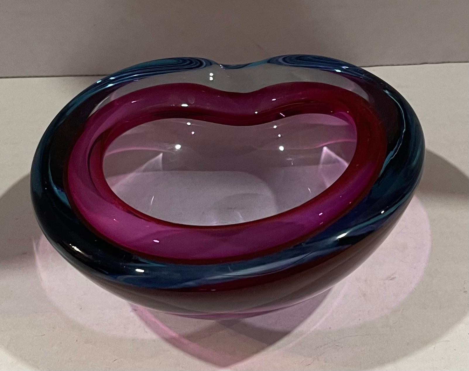 Italian Murano Seguso Attributed Geode Purple/Blue Ashtray For Sale