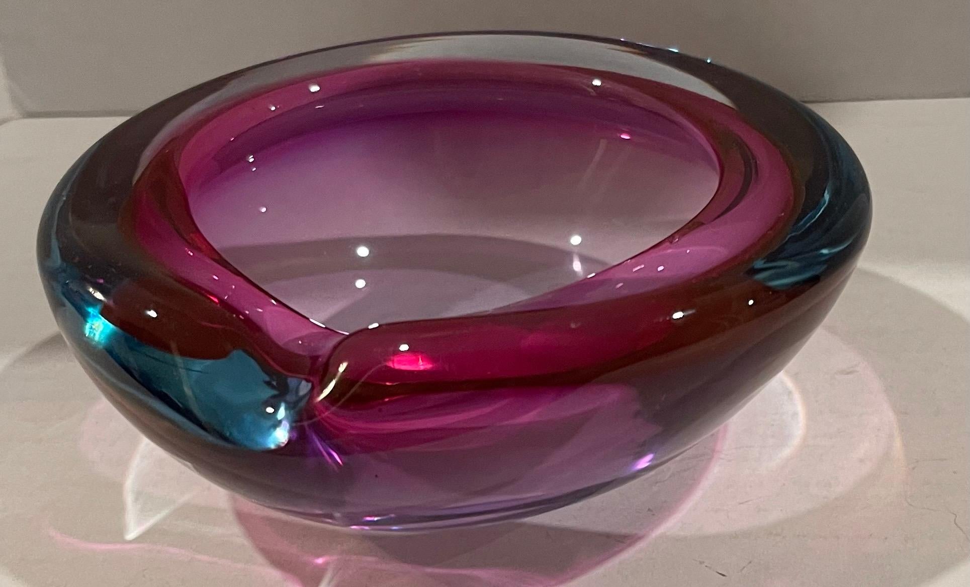 Murano Seguso Attributed Geode Purple/Blue Ashtray For Sale 2