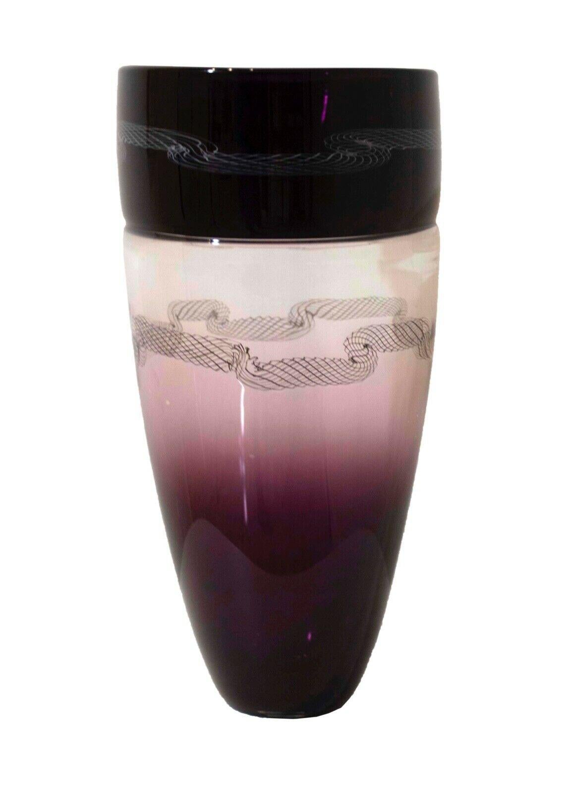 Vase aus Murano-Seguso-Glas, signiert Giampolo, 1999 (Ende des 20. Jahrhunderts) im Angebot
