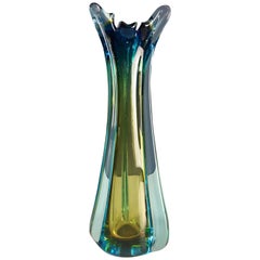 Murano Seguso Multicolored Glass Vase Midcentury