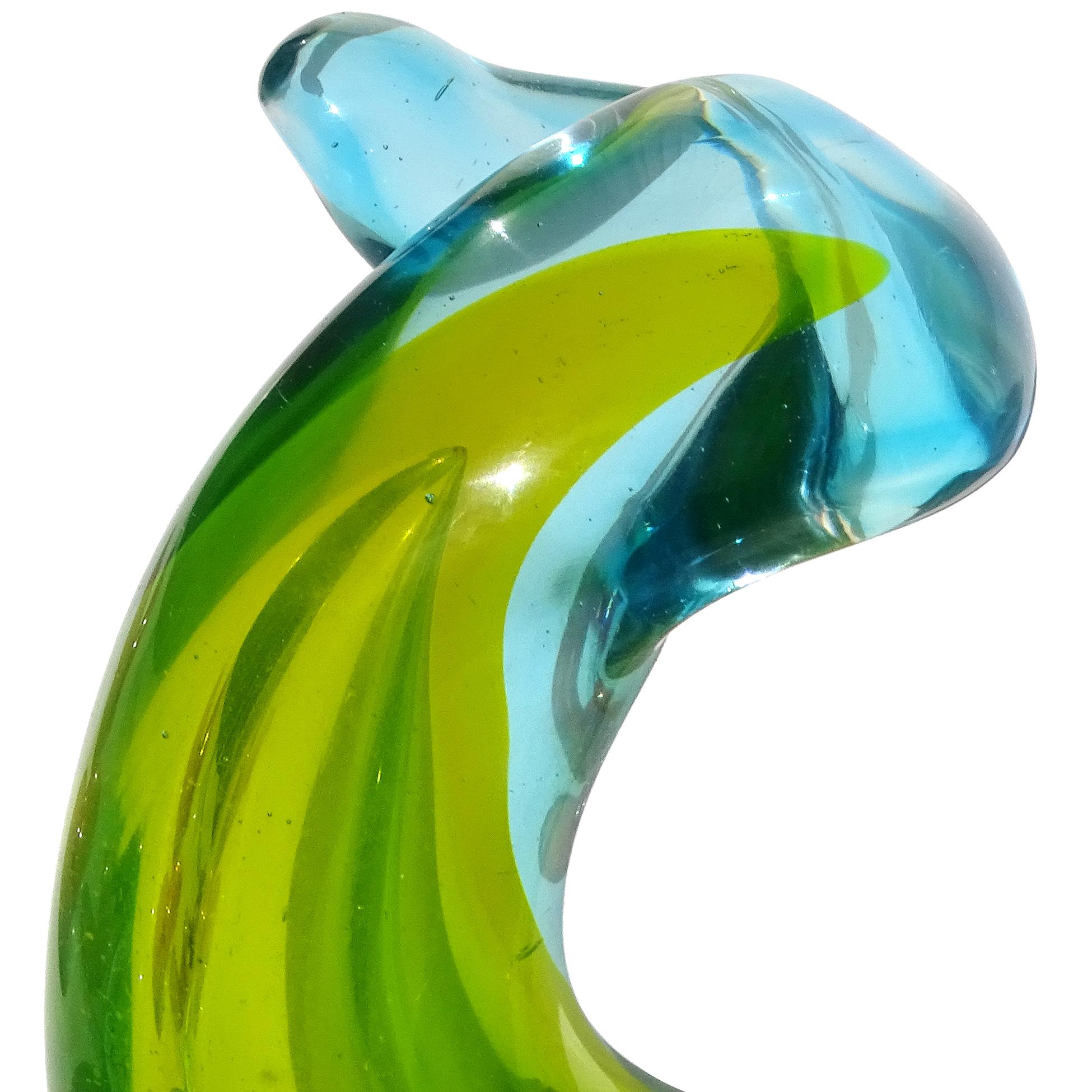 Murano Seguso Sommerso Green Ciotola in vetro artistico italiano Cornucopia Horn Of Plenty in vendita 2