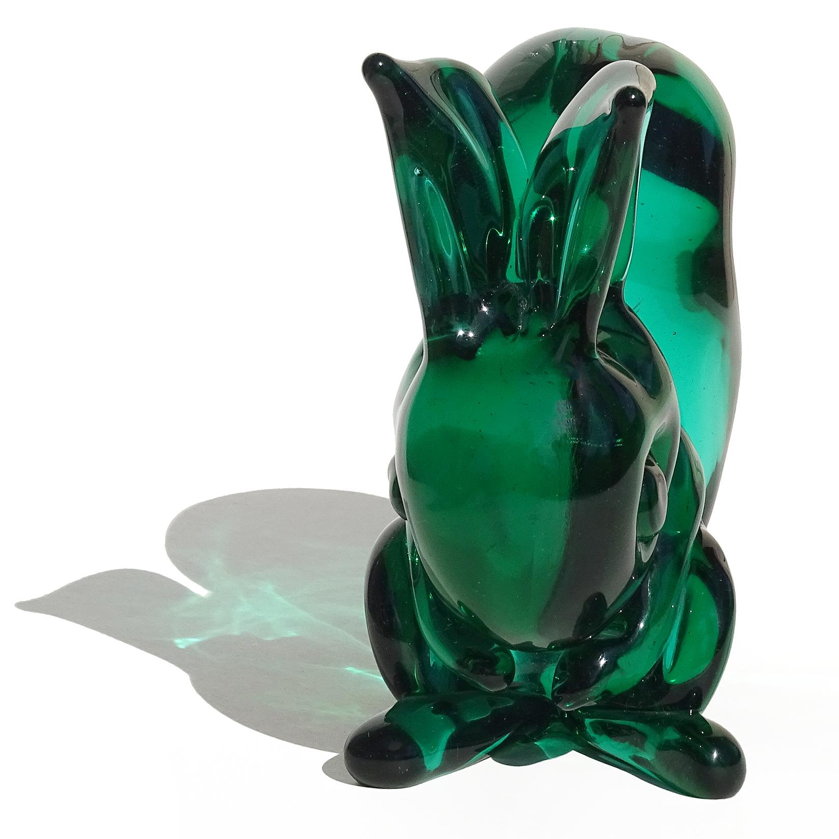 Murano Seguso Vetri D'Arte Poli Sommerso Escultura Ardilla de Vidrio Arte Italiano Moderno de mediados de siglo en venta
