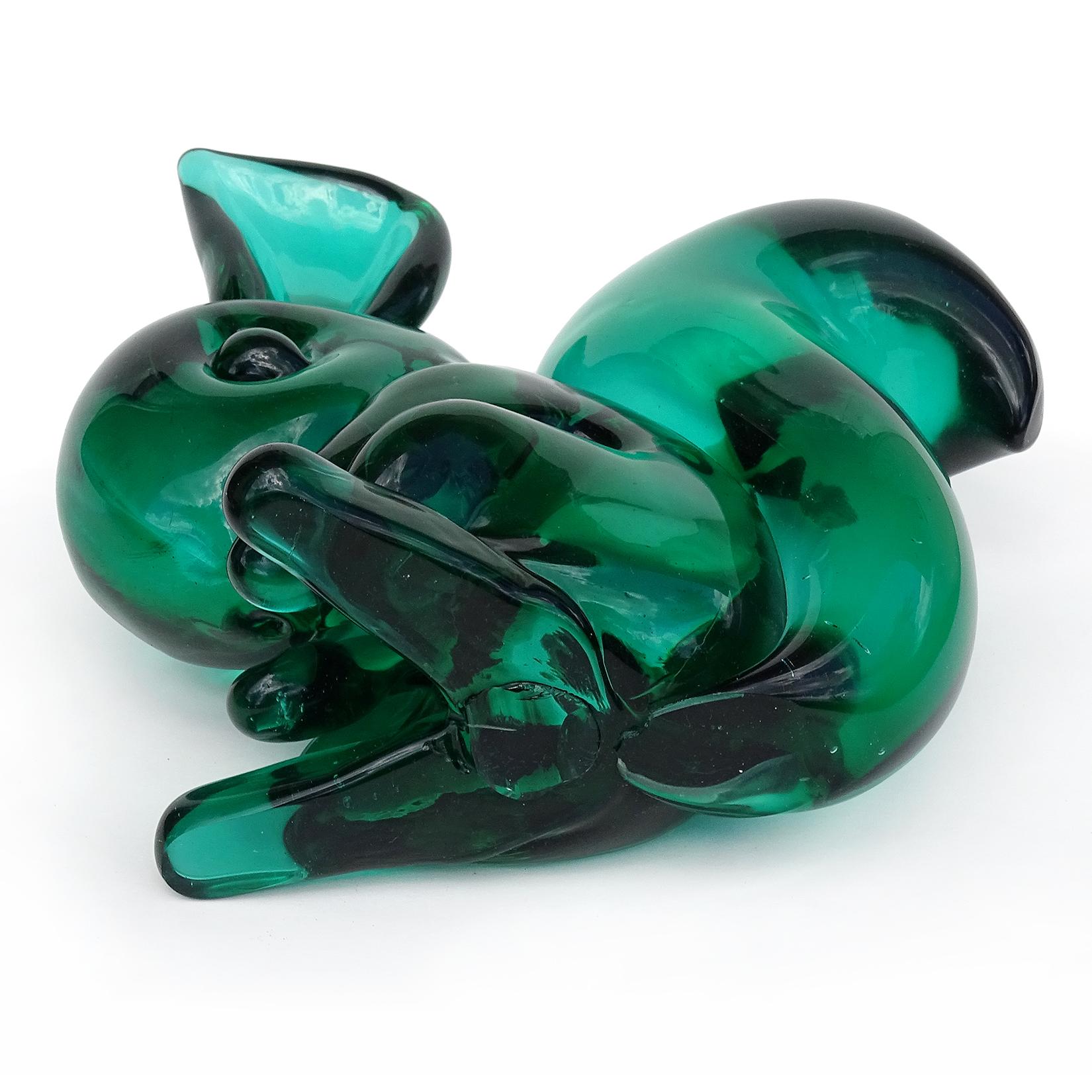 Murano Seguso Vetri D'Arte Poli Sommerso Escultura Ardilla de Vidrio Arte Italiano en venta 1