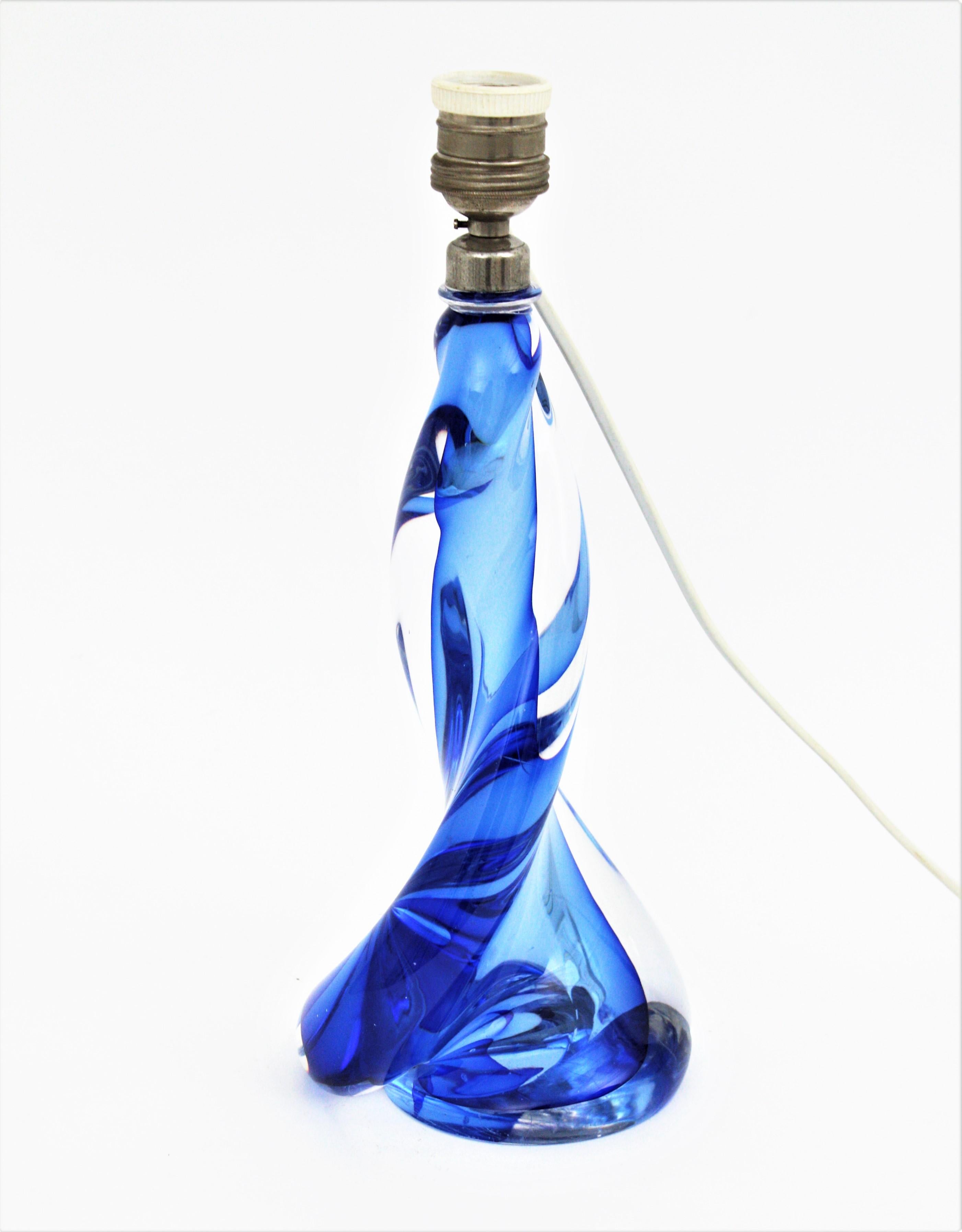 glass blue lamp