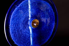 Murano Set of Royal Blue Glass Table Lamps