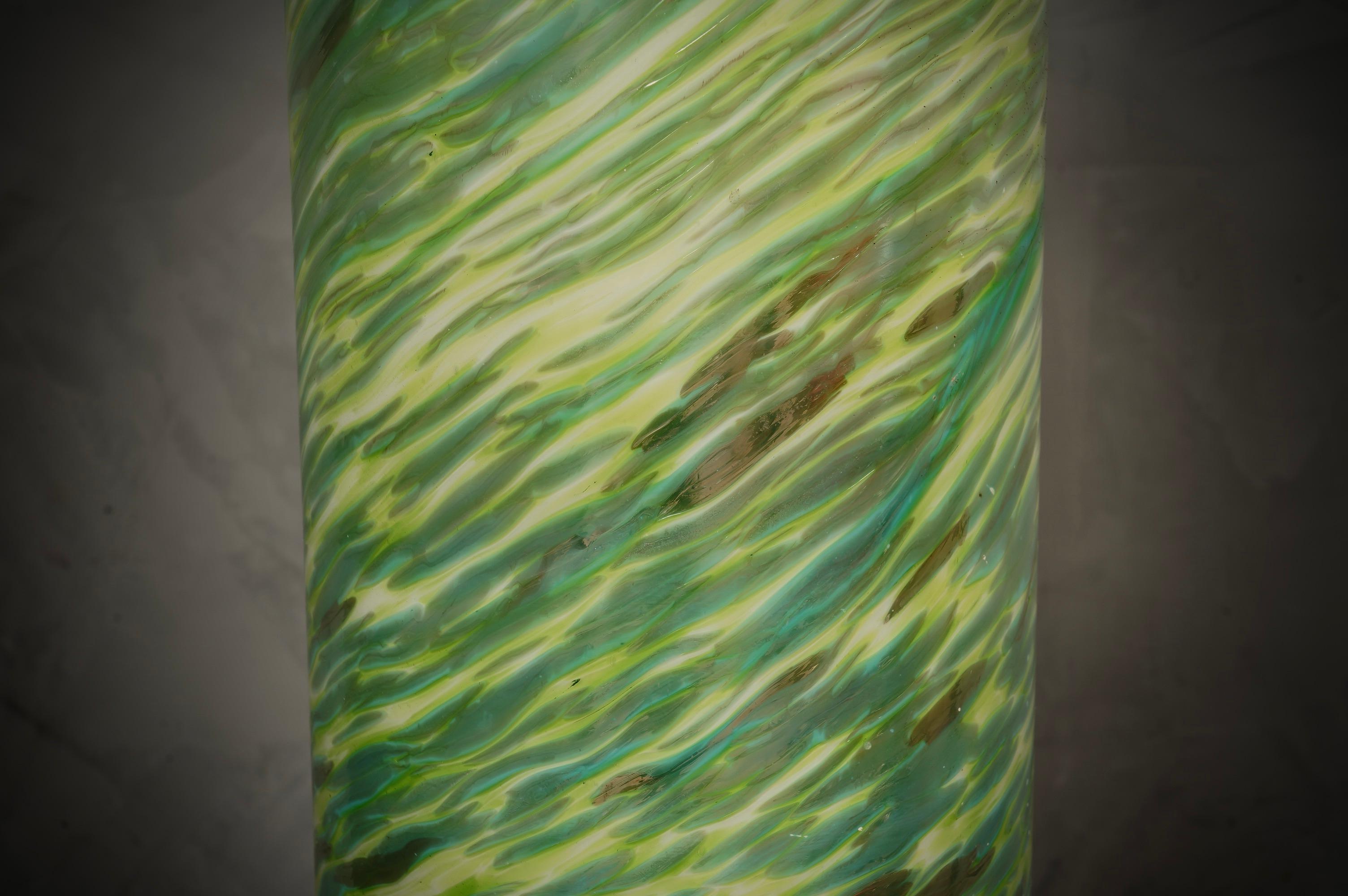 Lampe de bureau en verre de Murano à abat-jour vert et bleu, 1980 Bon état - En vente à Rome, IT