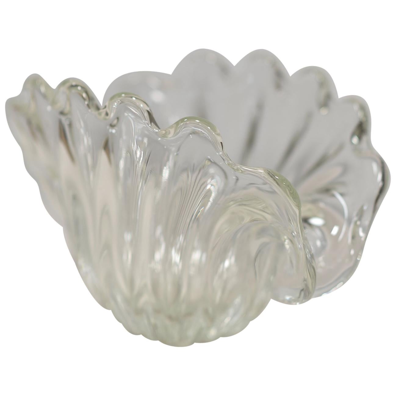 Hand Sculpted Shell Shape MURANO Glass Bowl 