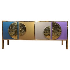 Murano Sideboard: A Jewel of Glass and Brass Available