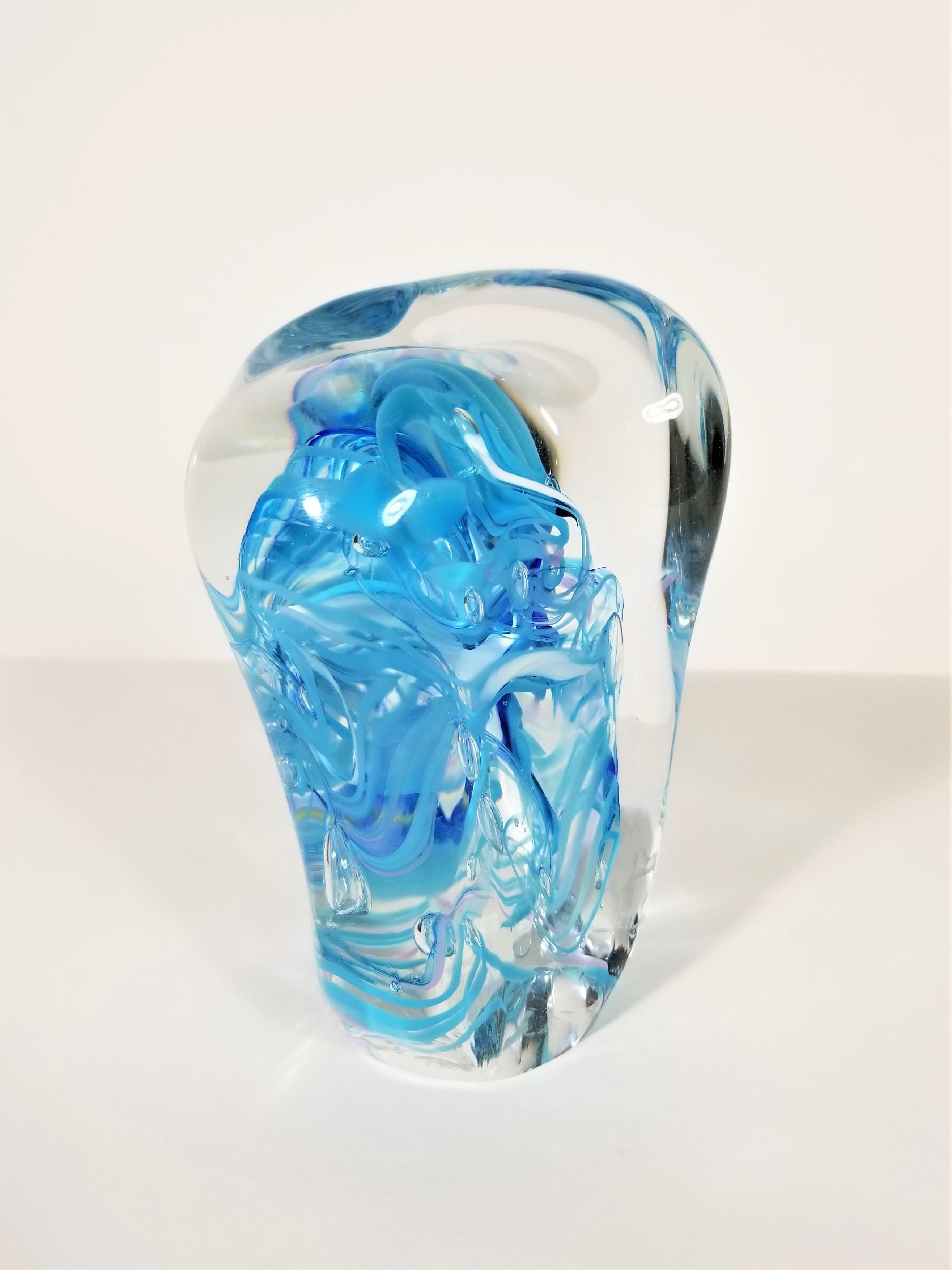 Murano Signed Art Glass Sculpture  In Excellent Condition For Sale In New York, NY