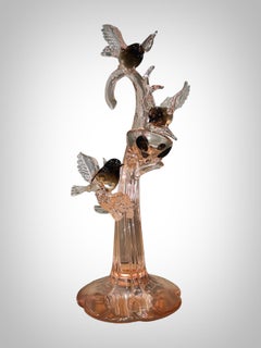 Murano Signed Sculpture by Pino Signoretto - Elegant Representation in Murano Gl