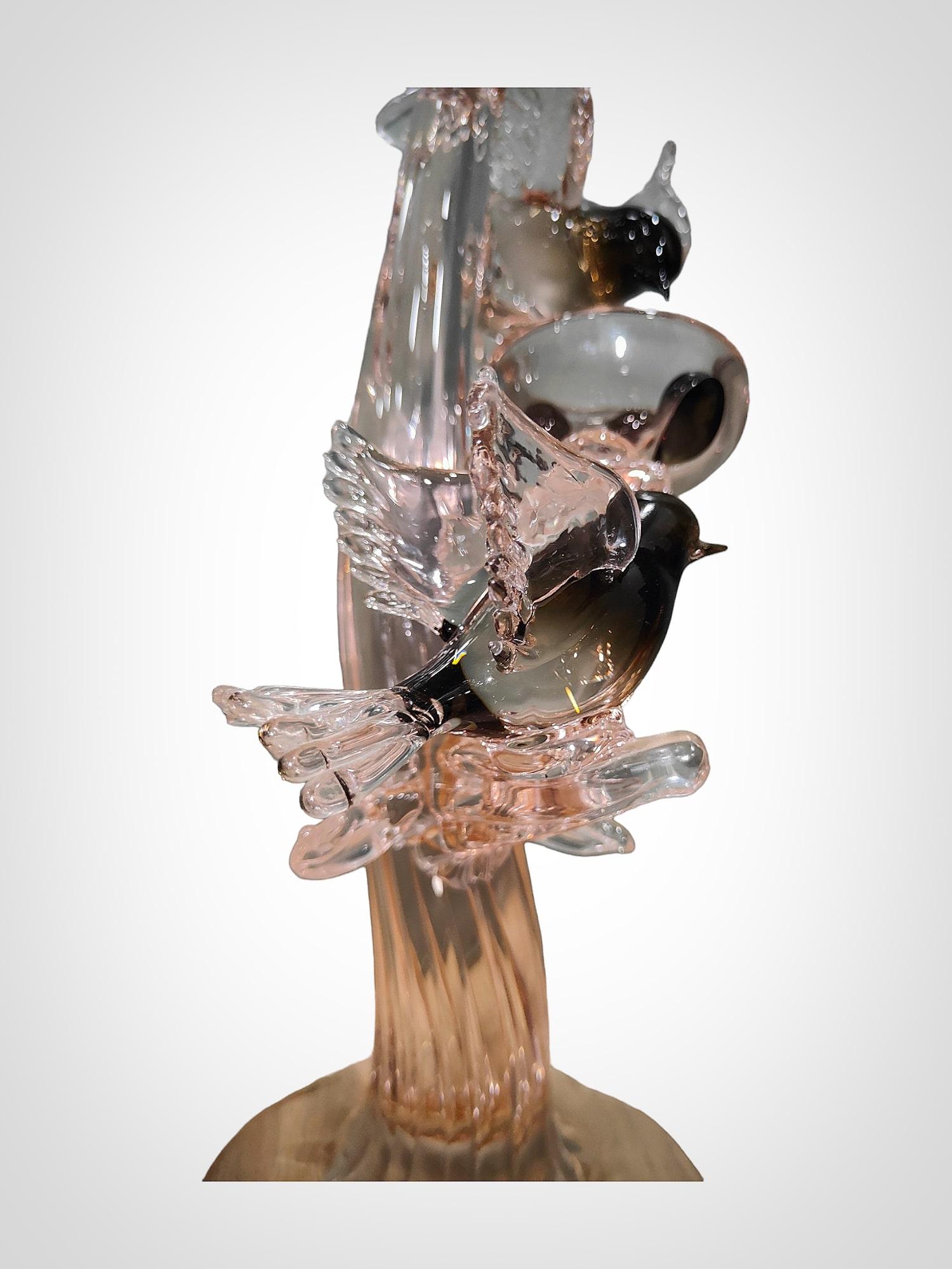 Art Glass Murano Signed Sculpture by Pino Signoretto - Elegant Representation in Murano Gl For Sale
