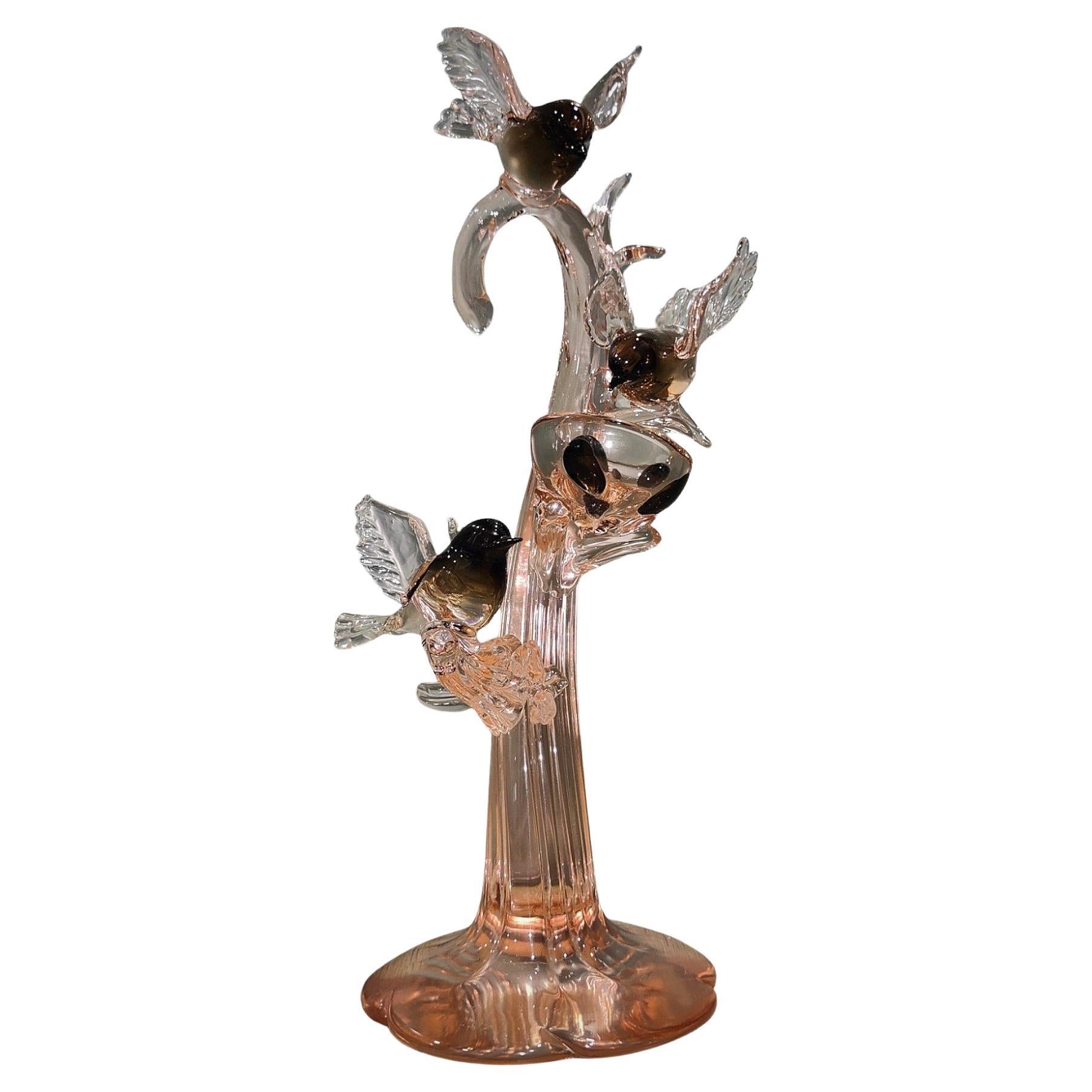 Murano Signed Sculpture by Pino Signoretto - Elegant Representation in Murano Gl For Sale