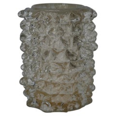Murano Silvano Signoretto Round Gold Color Art Deco Italian Vase, 2000