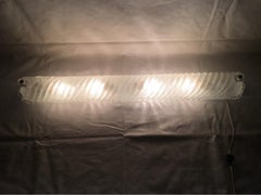 Murano Single Striped Ice Glass Vanity Sconce