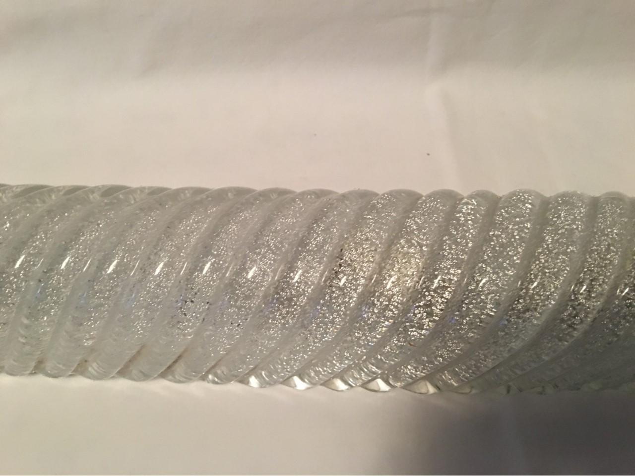 Murano Glass Murano Single Striped Ice Glass Vanity Sconce For Sale