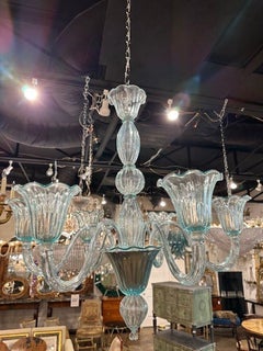 Murano Sky Blue Murano Chandelier