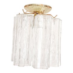 Murano Small Ceiling Mounted Chandelier Flowers, Italy 1970s