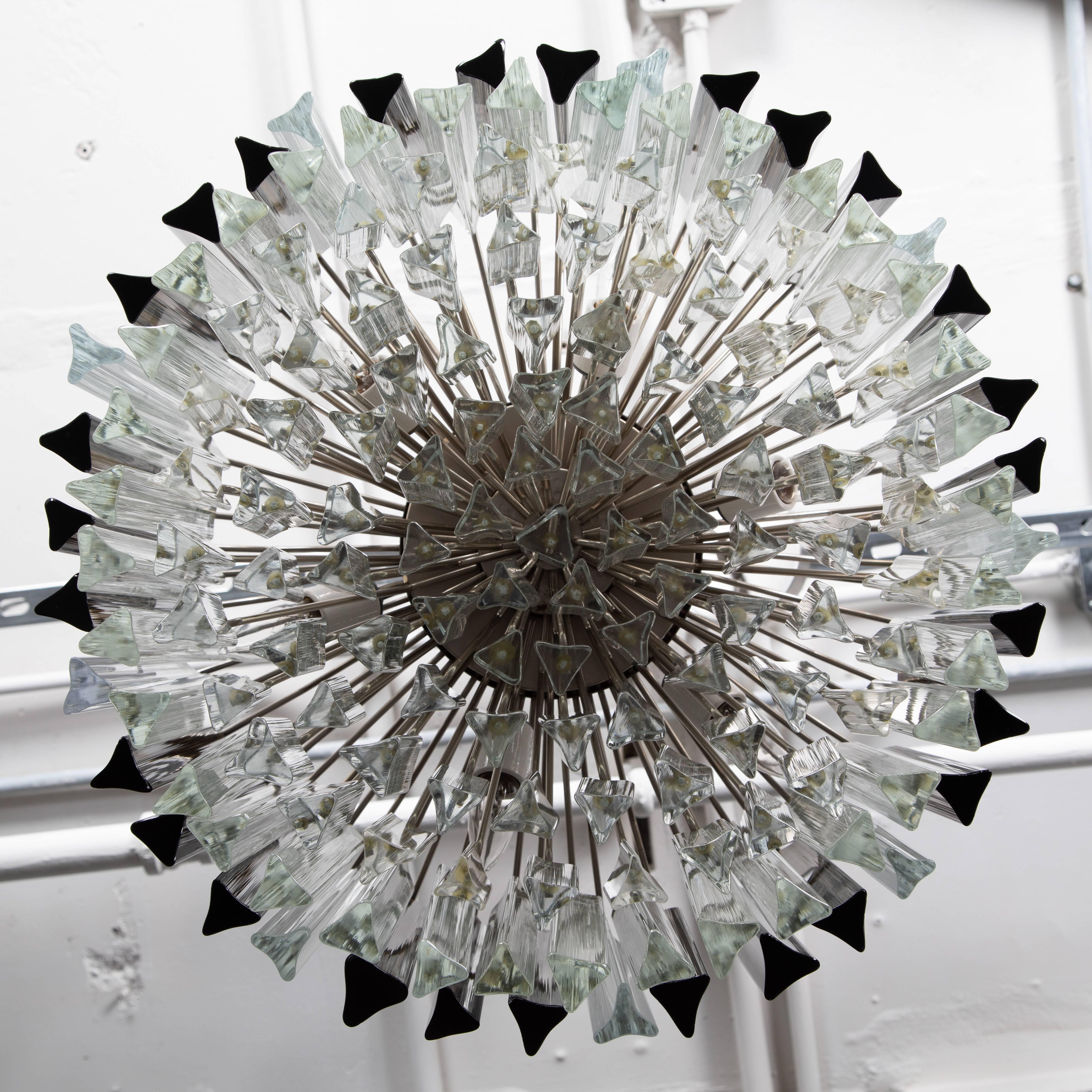 Murano Smoke and Clear Prism Chandelier, circa 1970s For Sale 3