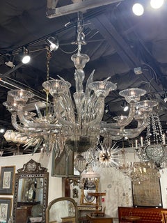 Murano Smoke Colored Glass Chandelier with Twelve Lights