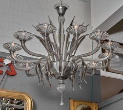 Murano Smoked Glass Chandelier by Barbini