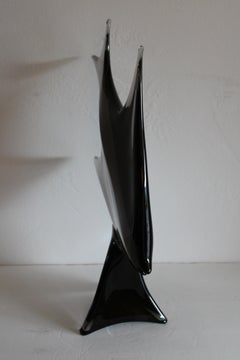 Murano Smoked Glass Fish Sculpture by Licio Zanetti