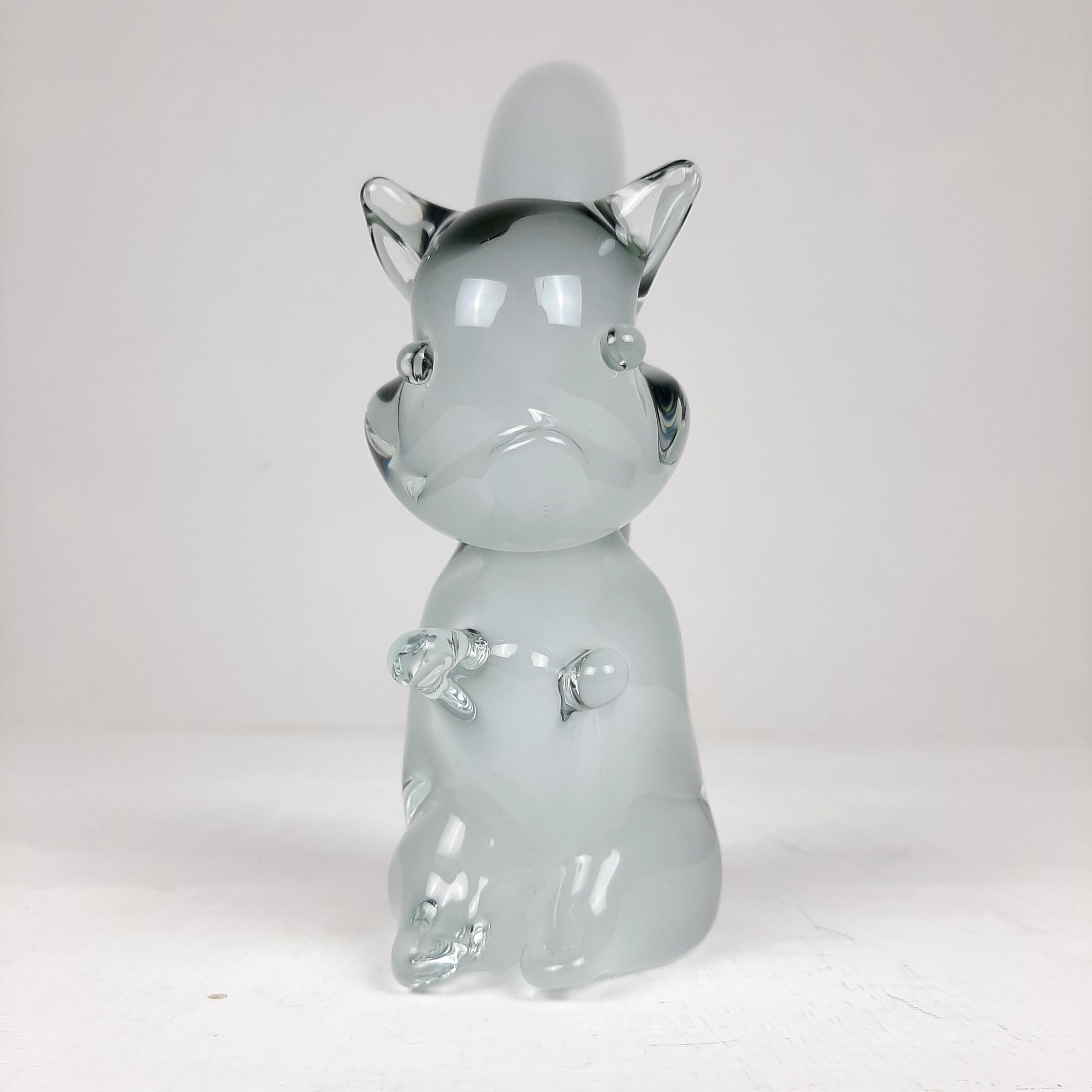 Scultura in vetro fumé di Murano Scoiattolo V.I.I. Italia anni '70 in vendita 1