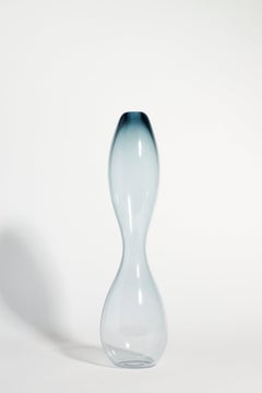 Murano Smoky Blue Gray Hourglass Vase