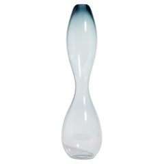 Murano Smoky Blue Gray Hourglass Vase
