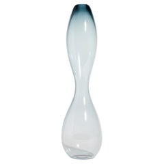 Murano Smoky Blue Gray Hourglass Vase