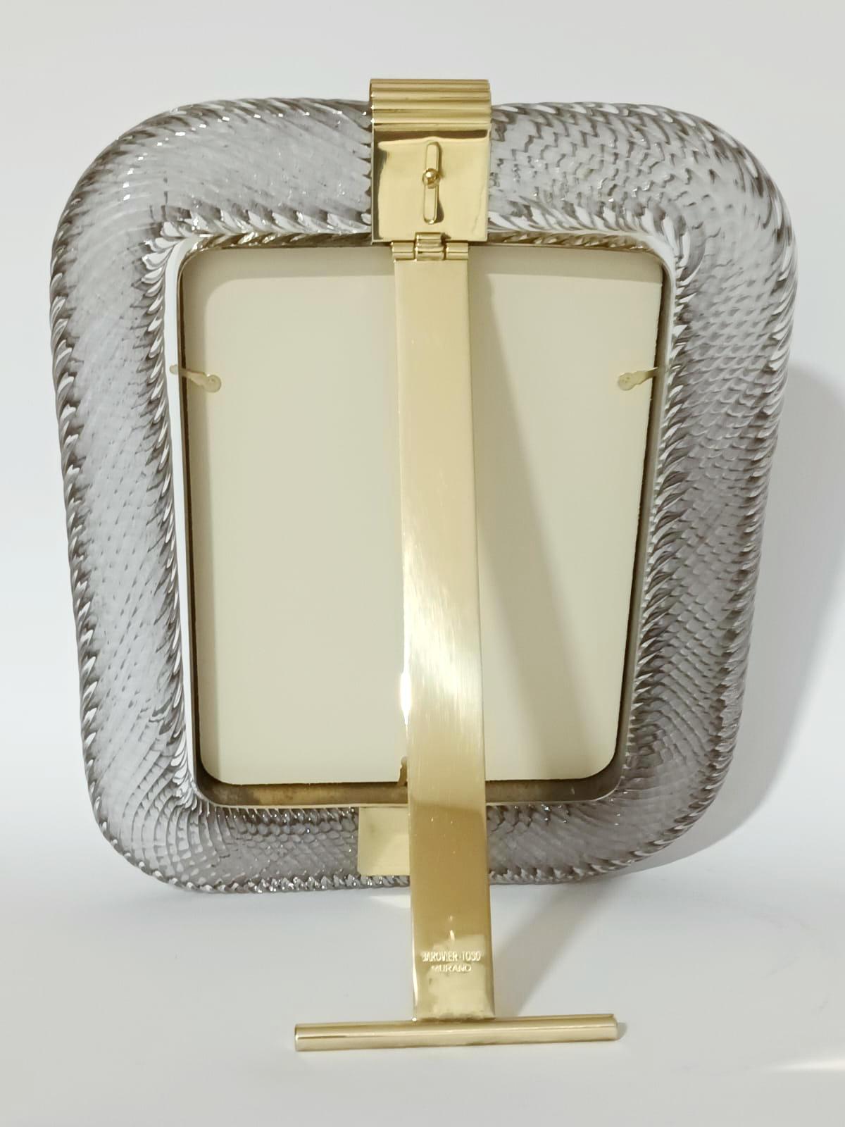 Murano Smoky Photo Frame by Barovier e Toso - 4 Available In Good Condition For Sale In Los Angeles, CA