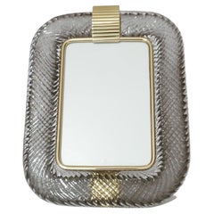 Vintage Murano Smoky Photo Frame by Barovier e Toso - 2 Available