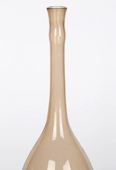 Murano Soffiato Brown Glass Decanter Attributed to MVM Cappellin