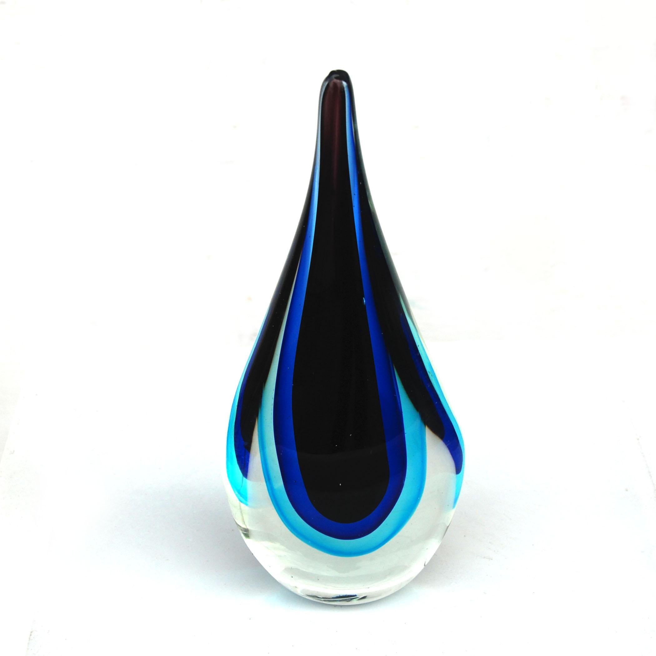 Mid-Century Modern Murano Sommerso Art Glass by Flavio Poli