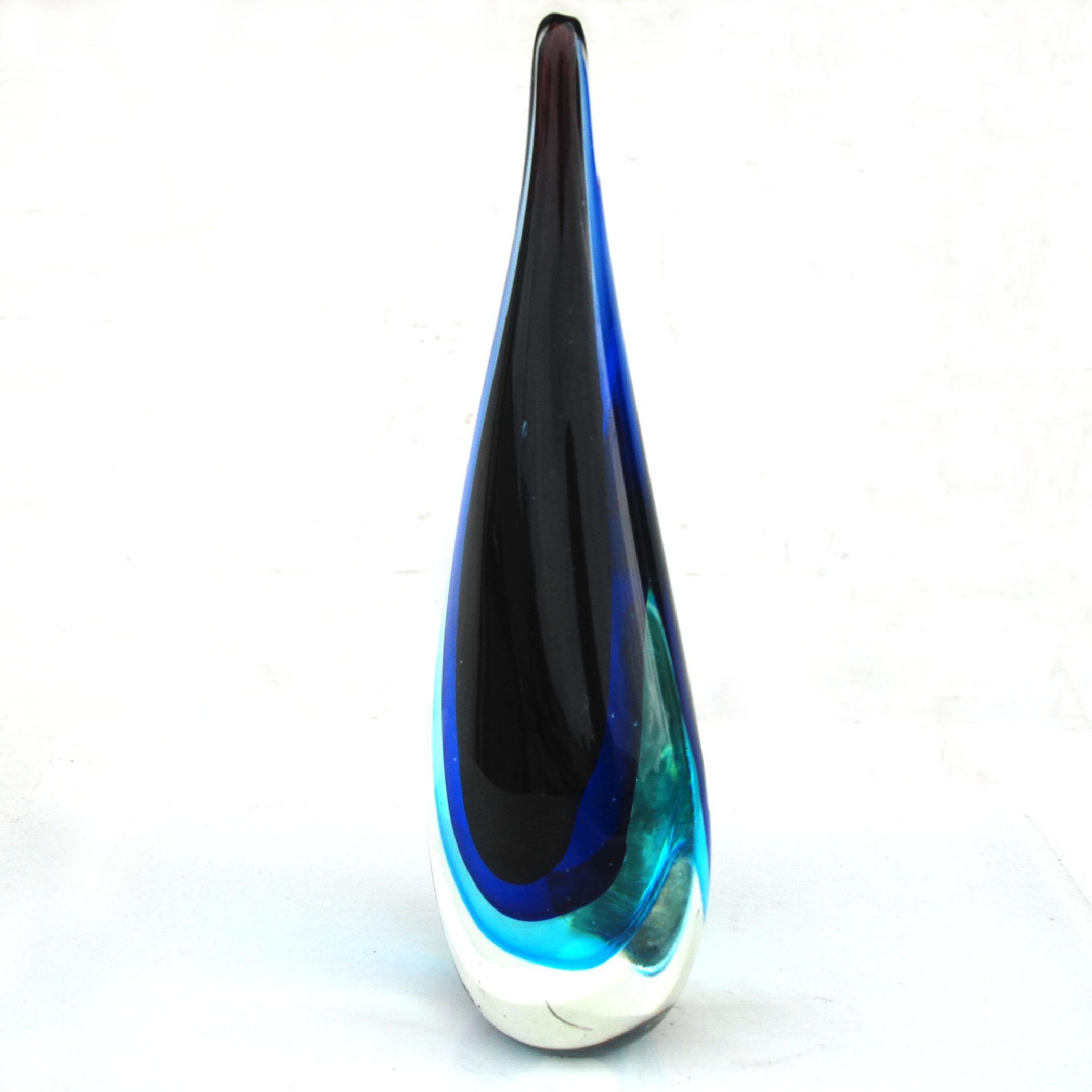 Italian Murano Sommerso Art Glass by Flavio Poli