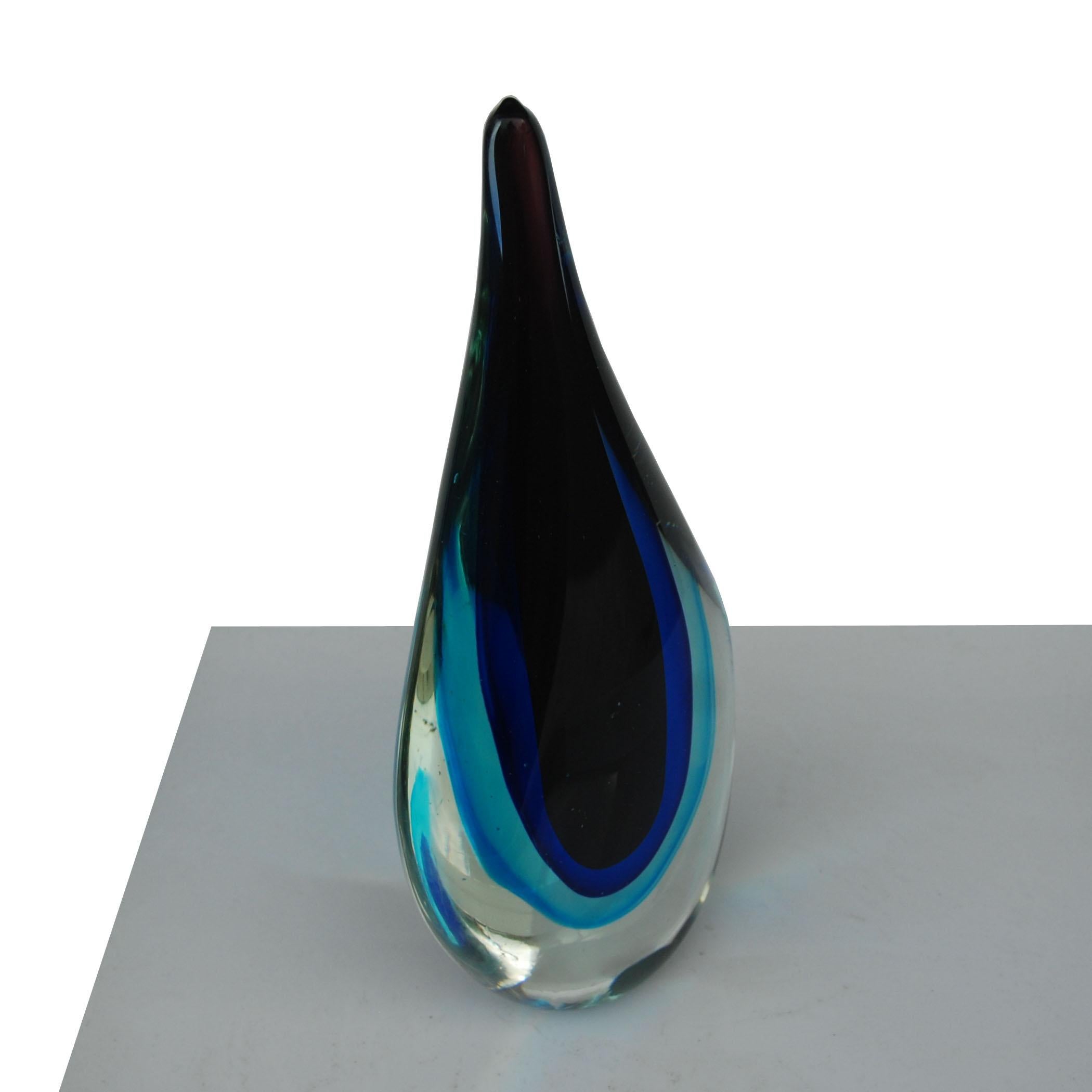 Mid-20th Century Murano Sommerso Art Glass by Flavio Poli